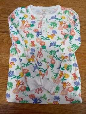 Size 14 kids Roller Rabbit Kids Monkey Pajama Set- Multicolor Jungle Animal